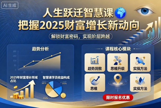 人生跃迁智慧课，把据2025财富增长新动向-小艾项目网