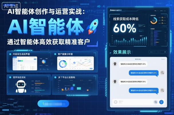 AI智能体创作与运营实战，实体门店通过智能体高效获取精准客户-小艾项目网