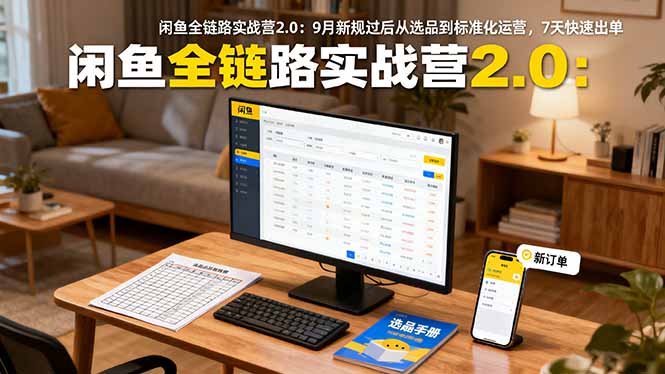 闲鱼全链路实战营2.0：9月新规过后从选品到标准化运营，7天快速出单-小艾项目网