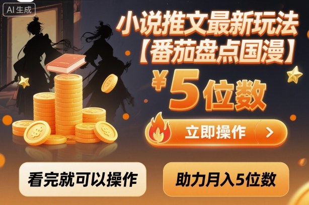 小说推文最新玩法，助力月入5位数【番茄盘点国漫】玩法，看完就可以操作-小艾项目网