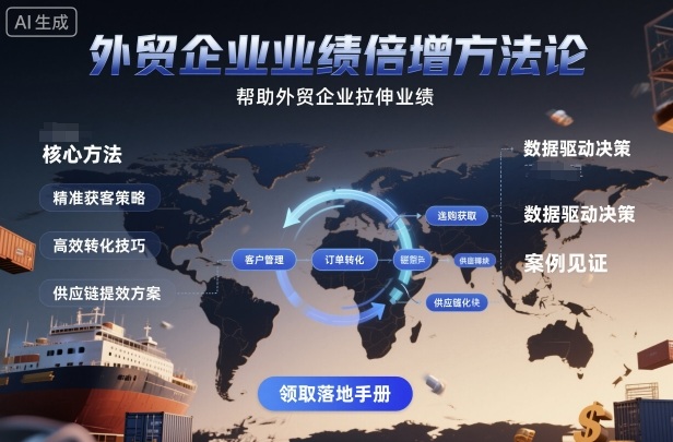 外贸企业业绩倍增方法论，帮助外贸企业拉伸业绩-小艾项目网