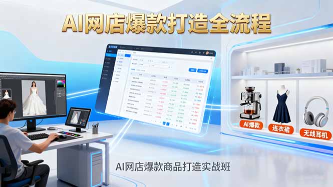 AI网店爆款商品打造实战班：AI技术实现商品图智能处理，快速搭建AI网店-小艾项目网