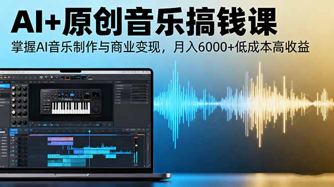 AI+原创音乐搞钱课：掌握AI音乐制作与商业变现，月入6000+低成本高收益-小艾项目网