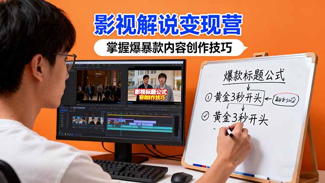 影视解说变现营：通过30+实战案例爆款内容创作技巧，掌握影视解说盈利密码-小艾项目网