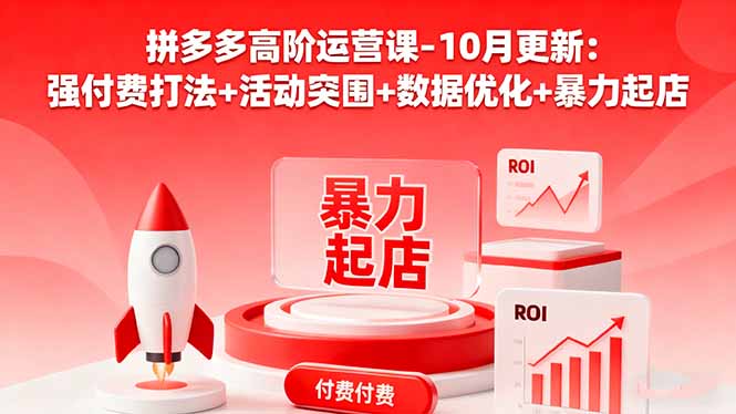 拼多多高阶运营课-10月更新：强付费打法+活动突围+数据优化+暴力起店-小艾项目网