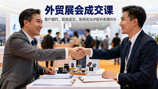 外贸展会成交课，含目标制定、客户邀约、现场成交，系统化SOP提升参展ROI-小艾项目网