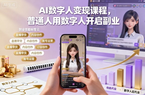 AI数字人变现课程，普通人用数字人开启副业-小艾项目网