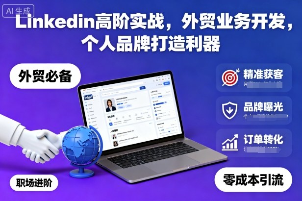 Linkedin高阶实战，外贸业务开发，个人品牌打造利器-小艾项目网