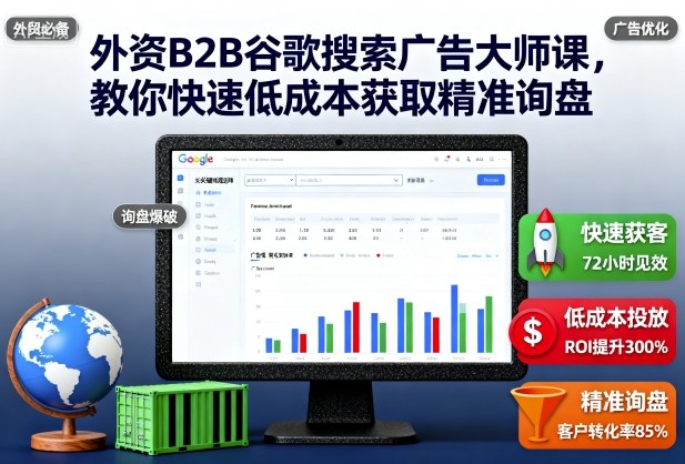 外资B2B谷歌搜索广告大师课，教你快速低成本获取精准询盘-小艾项目网