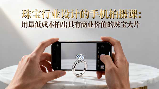 珠宝行业设计的手机拍摄课：用最低成本拍出具有商业价值的珠宝大片！-小艾项目网