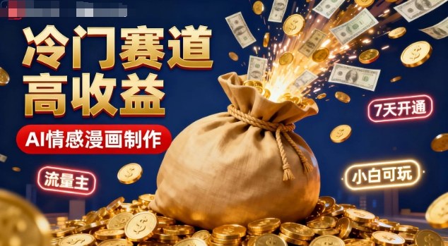 公众号冷门赛道，用AI做情感漫画，7天开通流量主，操作简单，小白可玩-小艾项目网