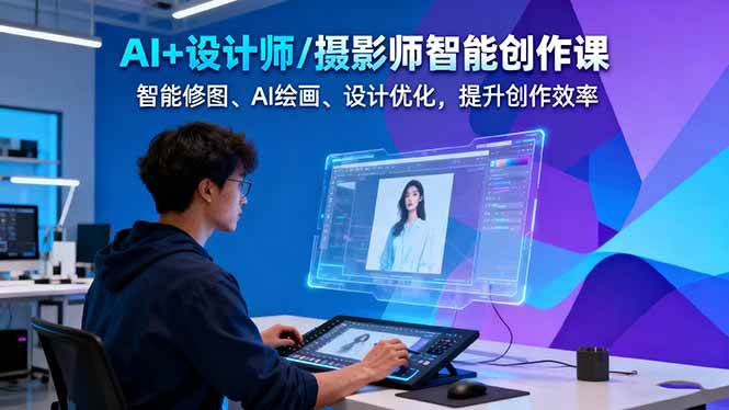 AI+设计师/摄影师智能创作课：智能修图、AI绘画、设计优化，提升创作效率-小艾项目网