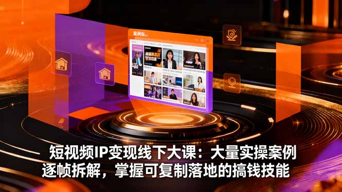 短视频IP变现线下大课：大量实操案例逐帧拆解，掌握可复制落地的搞钱技能-小艾项目网