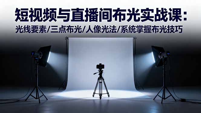 短视频与直播间布光实战课：光线要素/三点布光/人像光法/系统掌握布光技巧-小艾项目网