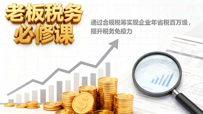 老板税务必修课，通过合规税筹实现企业年省税百万级，提升税务免疫力-小艾项目网