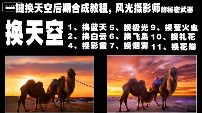 一键换天空后期合成教程，风光摄影师的秘密武器-小艾项目网