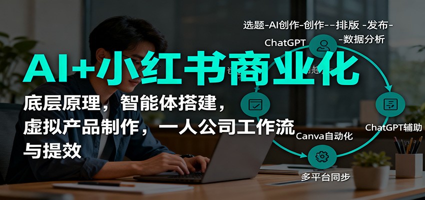 图片[1]-AI+小红书商业化，底层原理，智能体搭建，虚拟产品制作，一人公司工作流与提效-小艾项目网