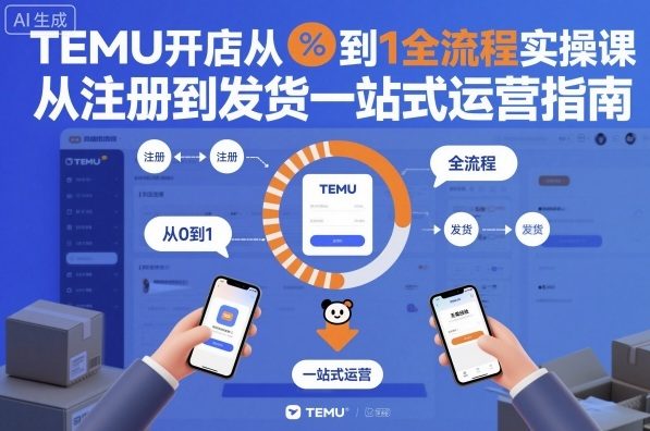 TEMU开店从0到1全流程实操课，从注册到发货一站式运营指南-小艾项目网