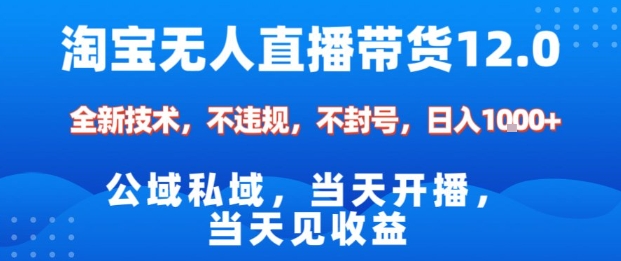淘宝无人直播12.0，公域私域技术，不封号，不违规布局双十一流量风口，日入1k(独家技术)【揭秘】-小艾项目网
