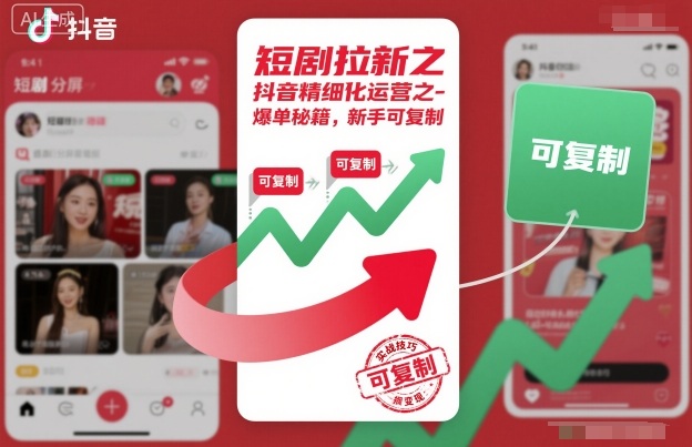短剧拉新之抖音精细化运营之爆单秘籍，新手可复制-小艾项目网