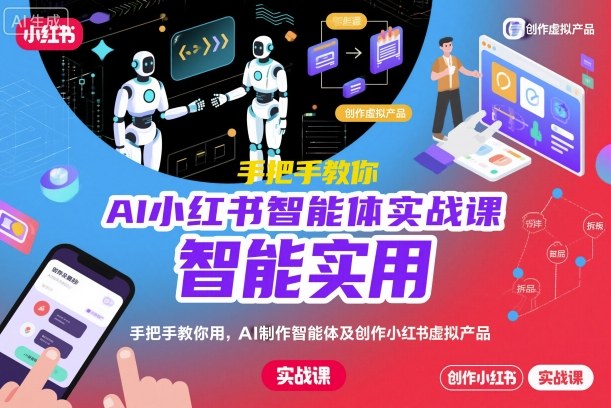 AI小红书智能体实战课，手把手教你用AI制作智能体及创作小红书虚拟产品，提效+内容商业化(更新)-小艾项目网