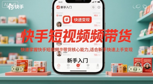 快手短视频带货，快速掌握快手短视频带货核心能力，适合新手快速上手变现-小艾项目网