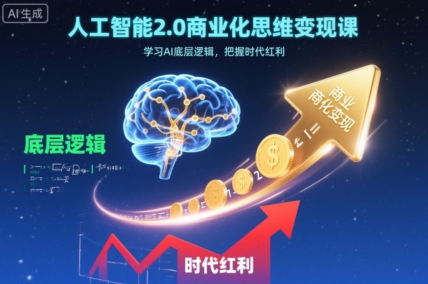 人工智能2.0商业化思维变现课，学习AI底层逻辑，把握时代红利-小艾项目网