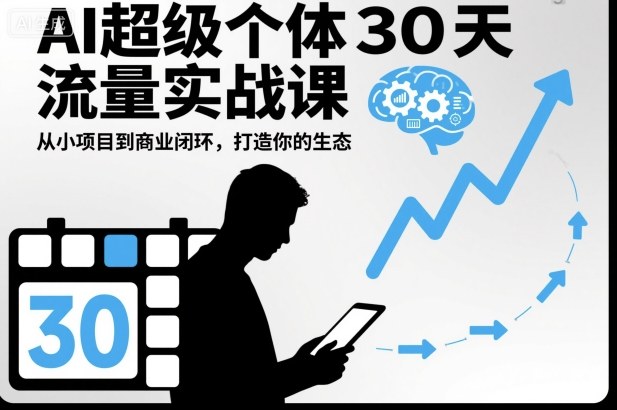 AI超级个体30天流量实战课，从小项目到商业闭环，打造你的生态-小艾项目网