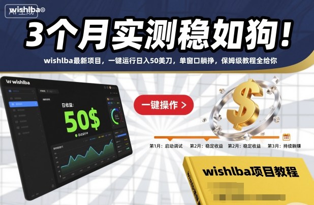 3个月实测稳如狗！wishlba最新项目，一键运行日入50美刀，单窗口躺挣，保姆级教程全给你【揭秘】-小艾项目网