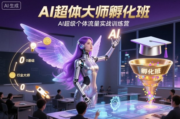 AI超体大师孵化班，AI超级个体流量实战训练营-小艾项目网