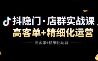 抖隐门·抖音小店高利润高客单店群玩法-小艾项目网
