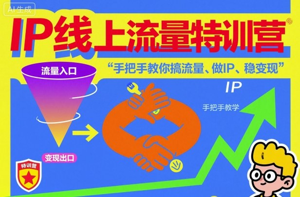 IP线上流量特训营，手把手教你搞流量、做IP、稳变现-小艾项目网