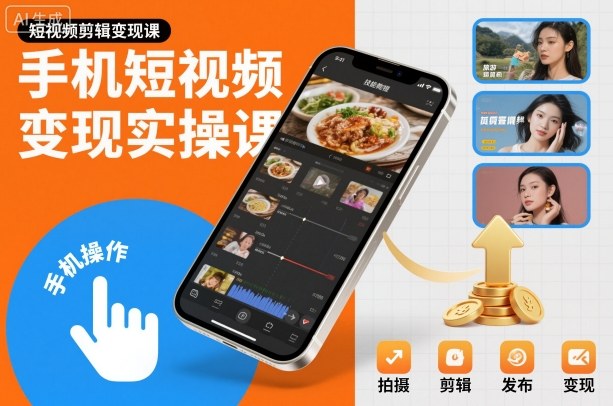 手机短视频变现实操课，短视频剪辑变现课-小艾项目网
