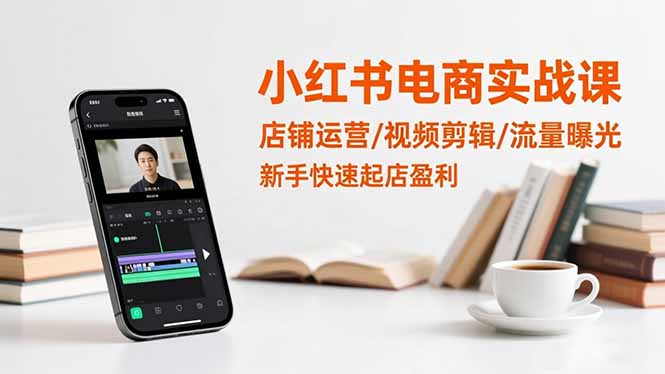 小红书电商实战课：店铺运营/视频剪辑/流量曝光，新手快速起店盈利-小艾项目网