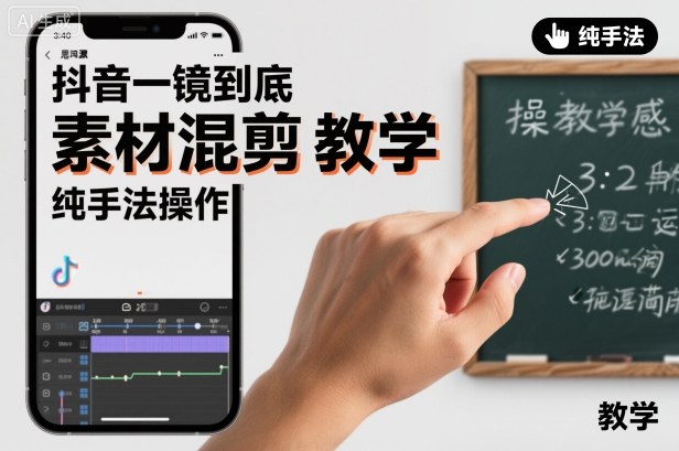 抖音一镜到底素材混剪教学，纯手法操作-小艾项目网