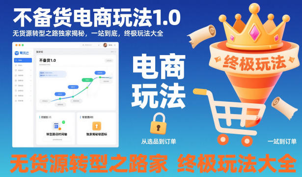 不备货电商玩法1.0，​无货源转型之路独家揭秘，一站到底，终极玩法大全-小艾项目网