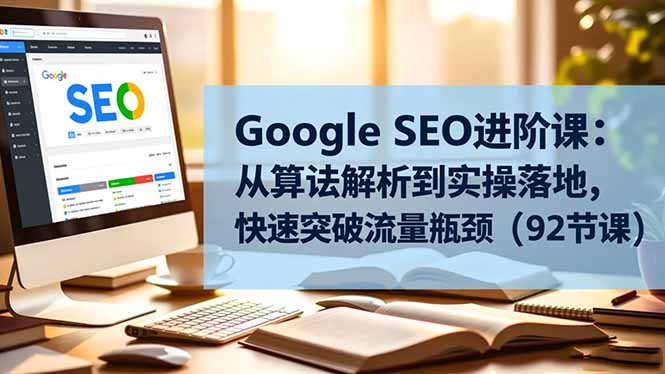 Google SEO进阶课：从算法解析到实操落地，快速突破流量瓶颈(92节课-小艾项目网