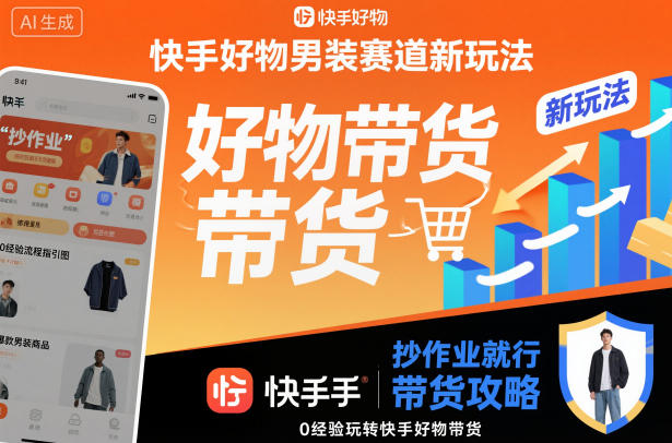 快手好物男装赛道新玩法，抄作业就行，0经验玩转快手好物带货-小艾项目网