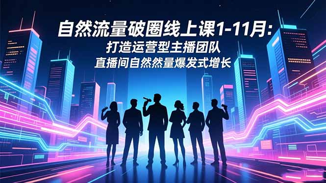 自然流量破圈线上课1-11月：打造运营型主播团队 直播间自然流量爆发式增长-小艾项目网