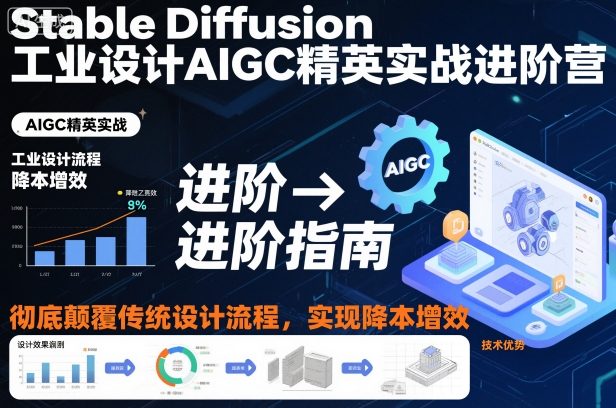 Stable Diffusion工业设计AIGC精英实战进阶营，彻底颠覆传统设计流程，实现降本增效-小艾项目网
