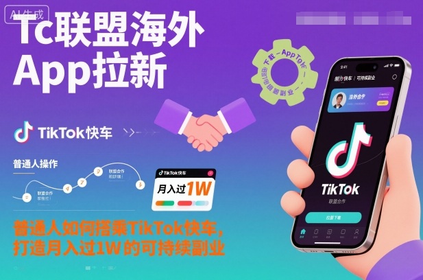 Tc联盟海外App拉新：普通人如何搭乘TikTok快车，打造月入过1W的可持续副业-小艾项目网