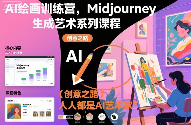 AI绘画训练营，Midjourney生成艺术系列课程，人人都是AI艺术家-小艾项目网