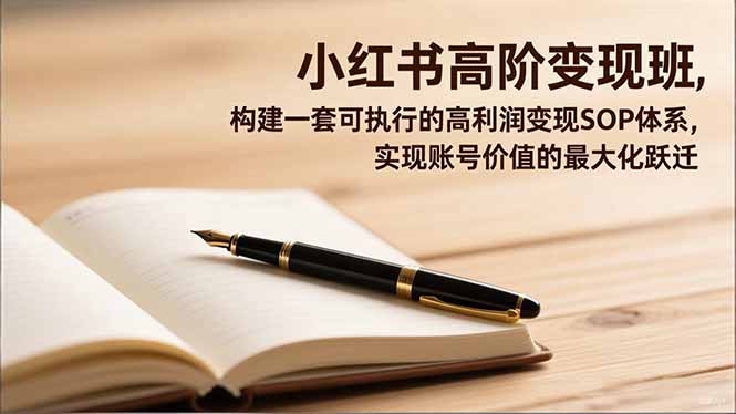 小红书高阶变现班，构建一套可执行的高利润变现SOP体系，实现账号价值的最大化跃迁-小艾项目网