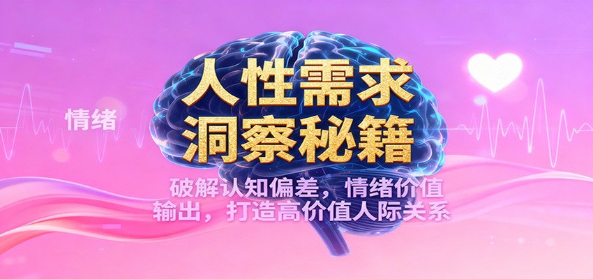人性需求洞察秘籍，破解认知偏差，情绪价值输出，打造高价值人际关系-小艾项目网