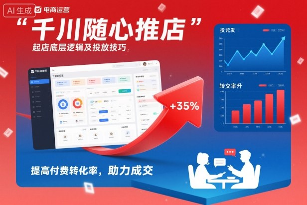 千川随心推起店底层逻辑及投放技巧，提高付费转化率，助力成交-小艾项目网