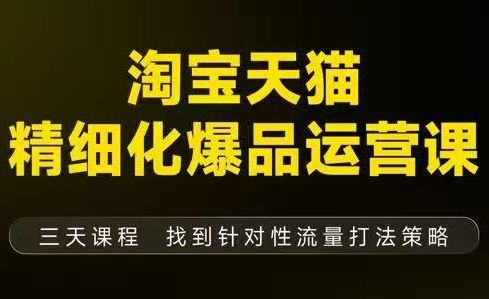 猫课子幽·淘宝天猫精细化爆品运营【音频+字幕+文档】(9月12-14杭州线下课)-小艾项目网