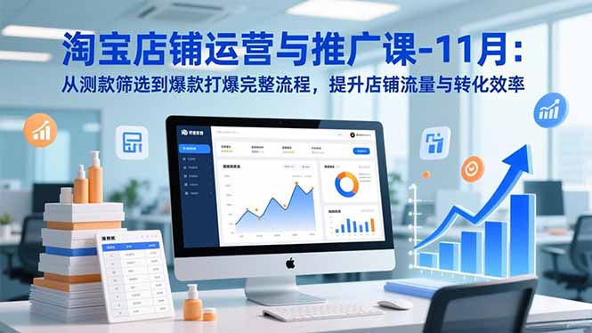 淘宝店铺运营与推广课-11月：从测款筛选到爆款打爆完整流程，提升店铺流量与转化效率-小艾项目网