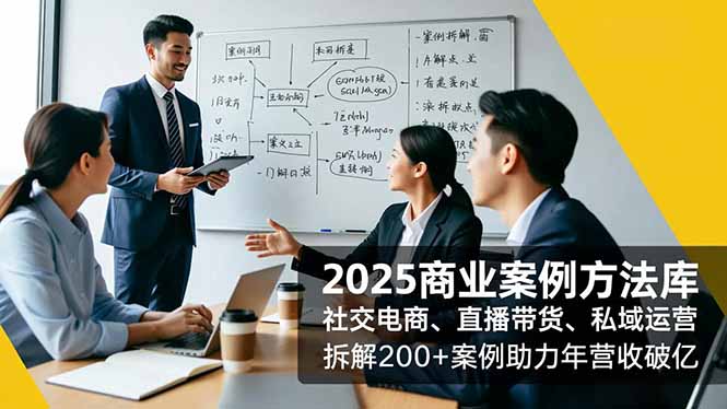 2025商业案例方法库，社交电商、直播带货、私域运营，拆解200+案例助力年营收破亿-小艾项目网