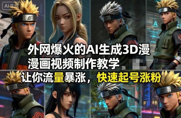 外网爆火的AI生成3D漫画视频制作教学，让你流量暴涨，快速起号涨粉！-小艾项目网