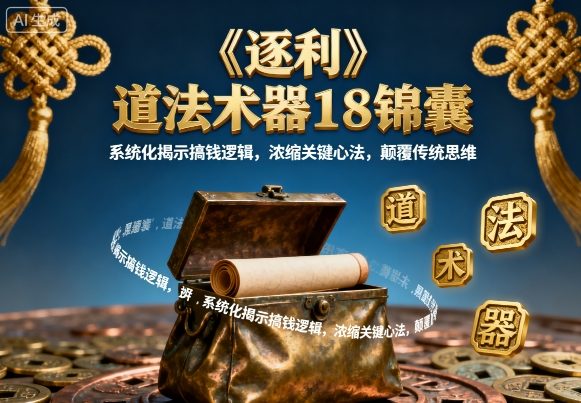 《逐利》道法术器18锦囊，系统化揭示搞钱逻辑，浓缩关键心法，颠覆传统思维(更新)-小艾项目网